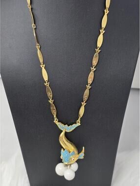 Vintage Alice Caviness Fish Necklace 12K GF 25”